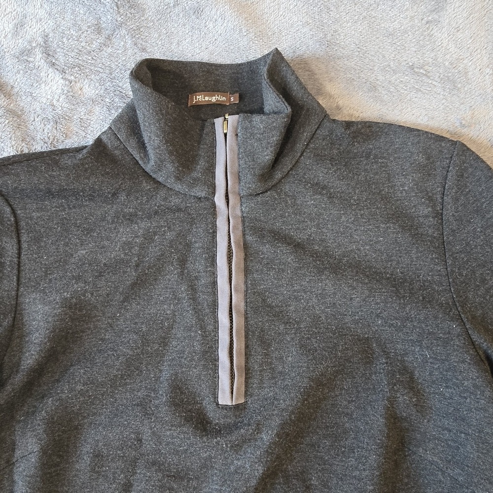 J McLaughlin 1/4 Zip Pullover Size Small Gray Preppy Athletic Country Club Golf - Picture 5 of 13